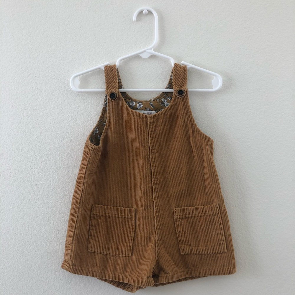 Zara babygirl burnt orange corduroy overall romper